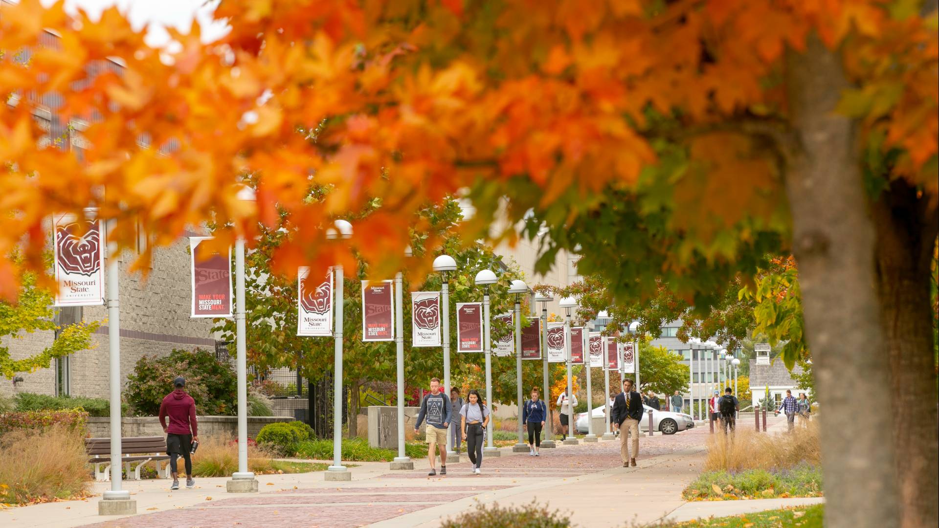 Missouri State University campus in the fall. 